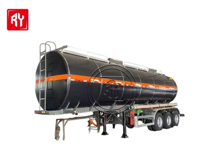 Remolque de tanque de combustible de 30 Cbm con 3 árboles directos de fábrica de Ruiyuan - 30/40/45T cisterna de betún de acero para transporte de asfalto